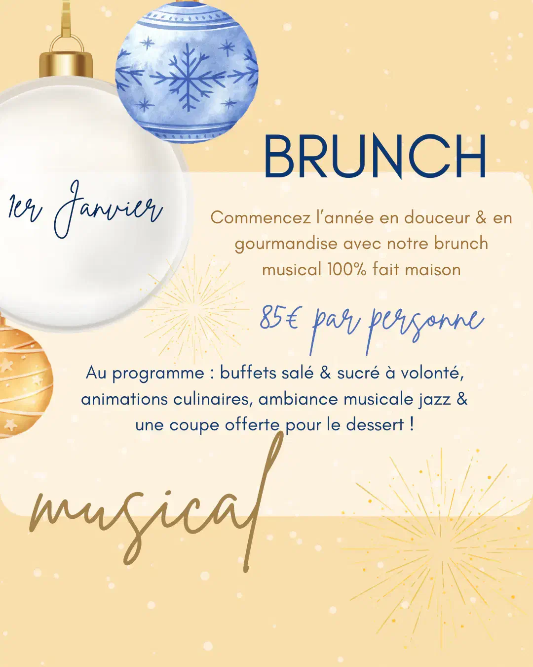 Menu Brunch 1er Janvier 2026