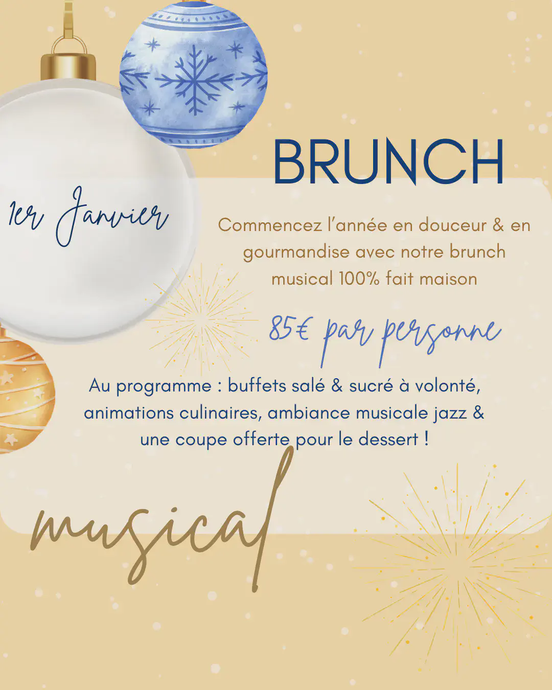 Menu Brunch 1er Janvier 2026