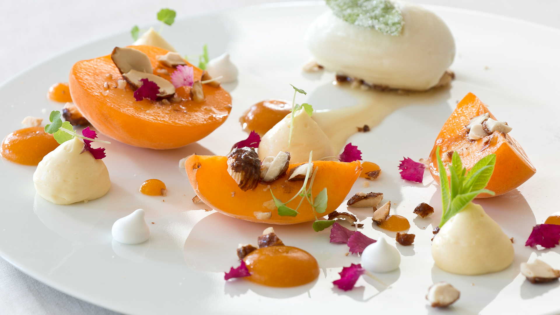 Zoom sur le dressage d'un dessert fruité - Restaurant gastronomique Rodez – Hôtel le Sénéchal